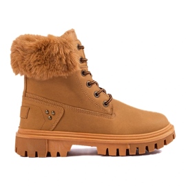 Cizme de dama maro cu blana 2