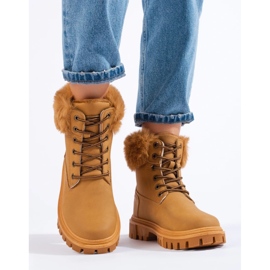 Cizme de dama maro cu blana 1