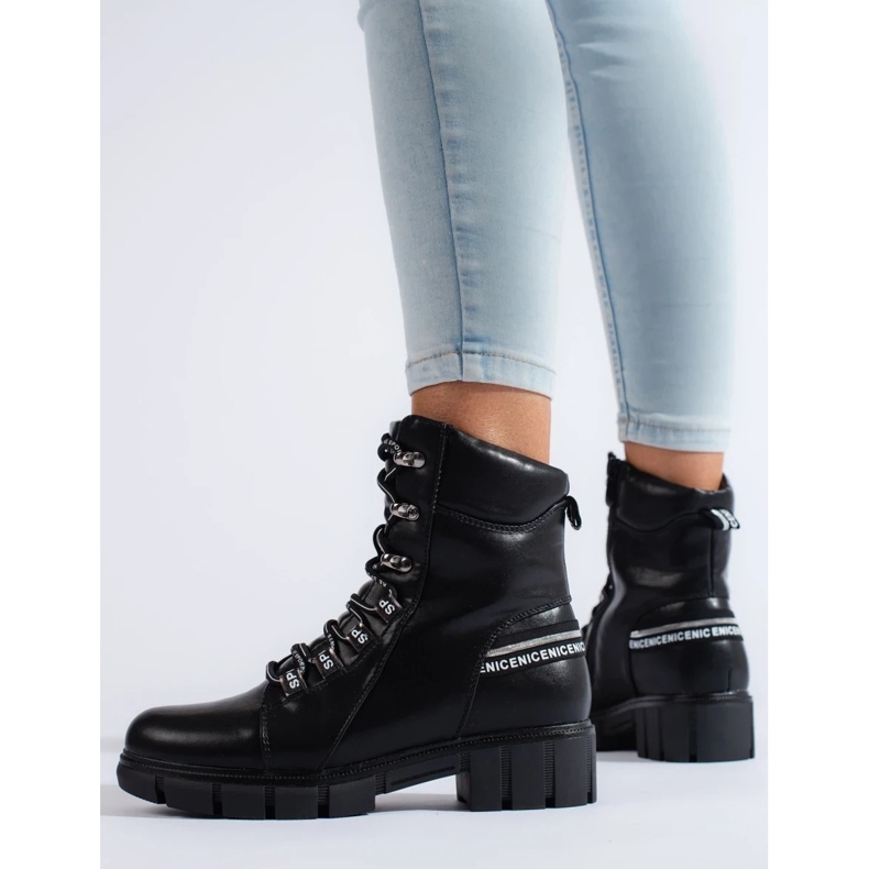 Genți negre de damă cu șireturi negru 1