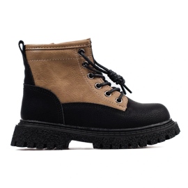Cizme de fete bicolore negru 1
