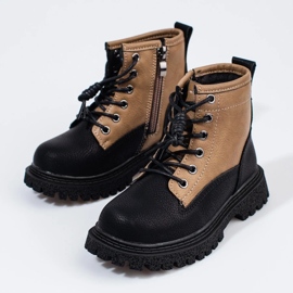 Cizme de fete bicolore negru 2