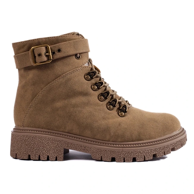 Cizme de piele intoarsa de dama bej 2