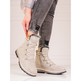 Ghete de drumeție damă gri cu izolație 2