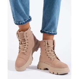 Cizme de dama cu platforma, roz 2