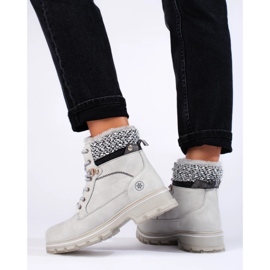 Trappers de damă gri cu blană shelovet 1