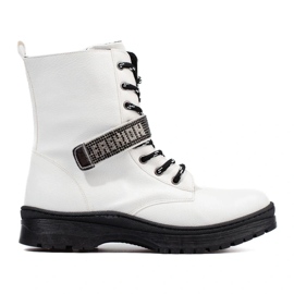 W. Potocki Cizme de fete Potocki cu cristale alb 1