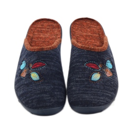 Befado pantofi dama papuci 235d153 papuci maro albastru marin 4