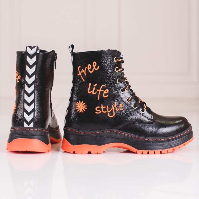 W. Potocki Cizme negre pentru fete de la Potocki negru 2