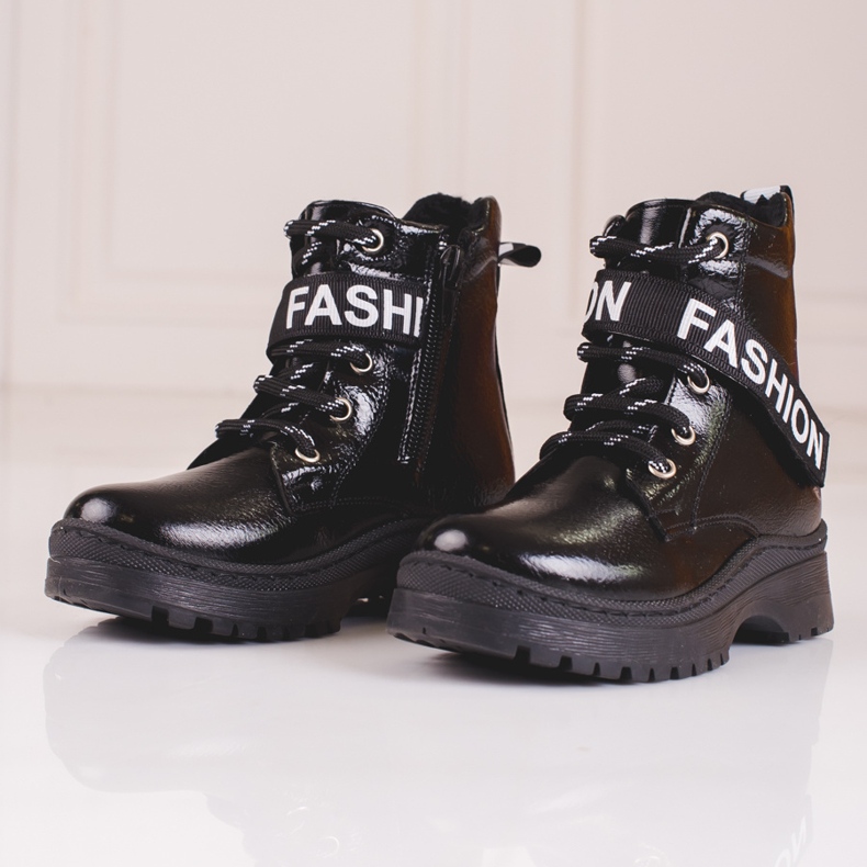 W. Potocki Cizme pentru fete Potocki fashion negru 2