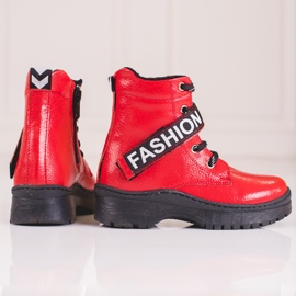 W. Potocki Cizme pentru fete Potocki fashion roșu 2 W. Potocki Cizme pentru fete Potocki fashion roșu 2