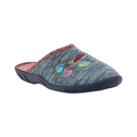Befado pantofi dama papuci 235d151 papuci maro albastru 1