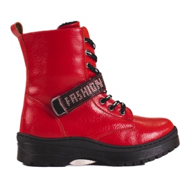 W. Potocki Cizme de fete Potocki cu cristale roșu 1