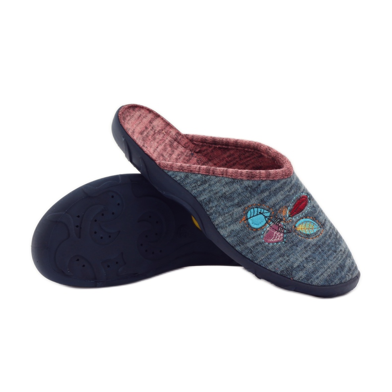 Befado pantofi dama papuci 235d151 papuci maro albastru 3