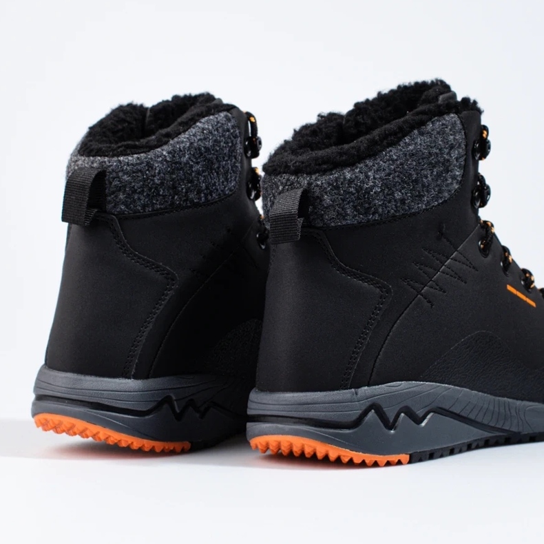 Pantofi de trekking înalți caldi pentru bărbați Dk negru 2