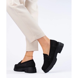 Pantofi negri de piele intoarsa de dama negru 1