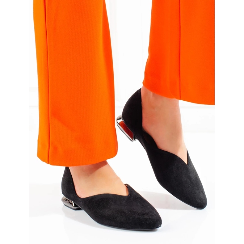 W. Potocki Balerini de piele intoarsa de dama Potocki negri negru 2