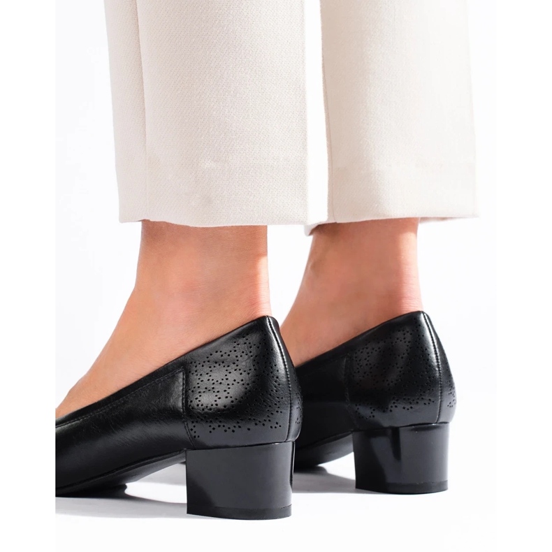 W. Potocki Pompe de damă cu toc mic Potocki negru 1