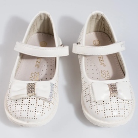 Balerini ajurati pentru fete Vinceza alb 2