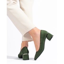 Pompe verzi cu toc mic Vinceza dama verde 1