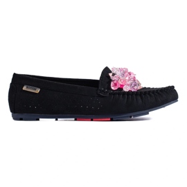 Mocasini Shelovet de dama din piele intoarsa neagra negru 2