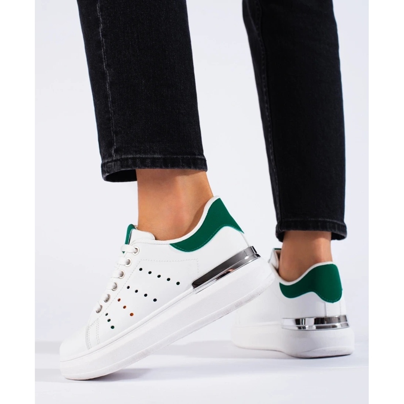 Adidasi Shelovet albi cu talpa groasa 2