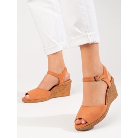 Sandale maro cu pană de W. Potocki 2