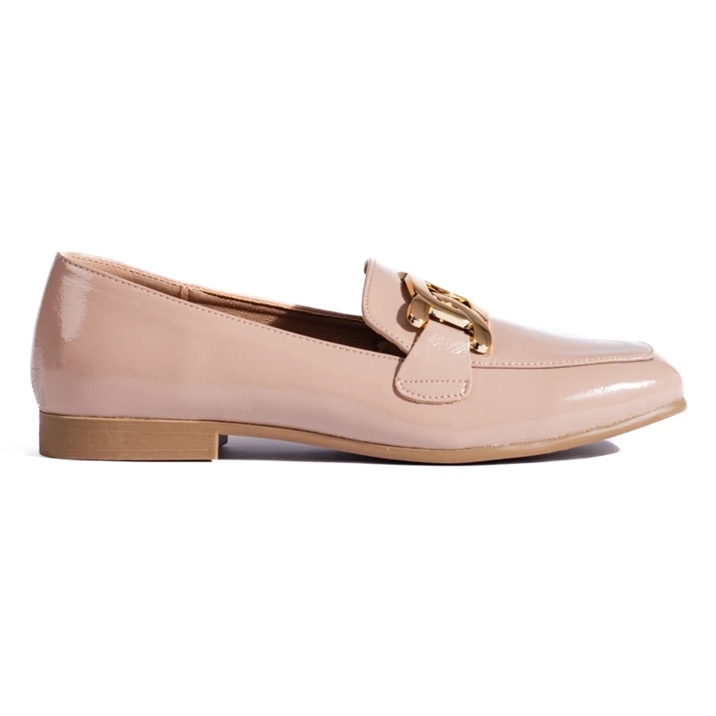 Pantofi de dama roz lacuiti cu lant Shelovet 2