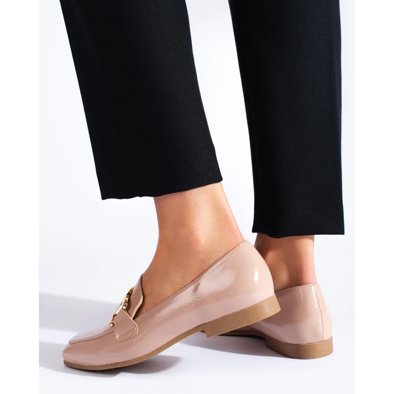 Pantofi de dama roz lacuiti cu lant Shelovet 1