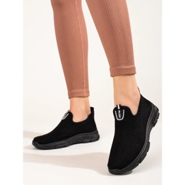 Pantofi sport slip-on negri Shelovet negru 1