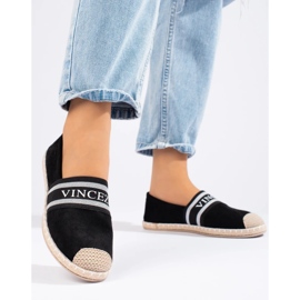 Espadrile de damă din piele intoarsa neagra de la Vinceza negru 1