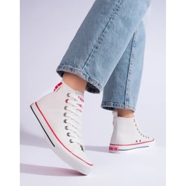 Adidași albi înalți pentru femei Big Star JJ274132 2