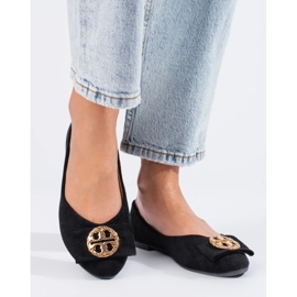 W. Potocki Balerini de piele intoarsa neagra cu decor de la Potocki negru 2