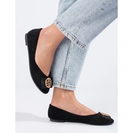 W. Potocki Balerini de piele intoarsa neagra cu decor de la Potocki negru 1