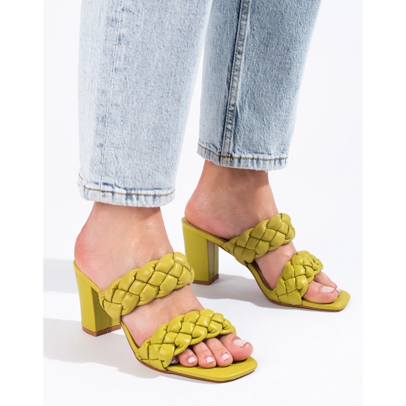 Clape de stâlp Shelovet țesute de culoare verde 2