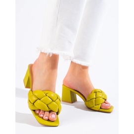 Sandale de damă verzi cu toc Shelovet verde 1 Sandale de damă verzi cu toc Shelovet verde 1