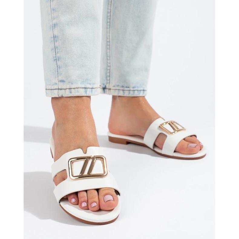 Papuci eleganti de dama alb Shelovet 1