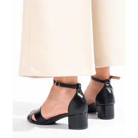 Sandale negre cu toc mic de la Shelovet negru 2