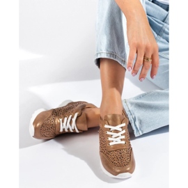 Tenisi ajurati cu pană ascunsă Shelovet maro 1 Tenisi ajurati cu pană ascunsă Shelovet maro 1