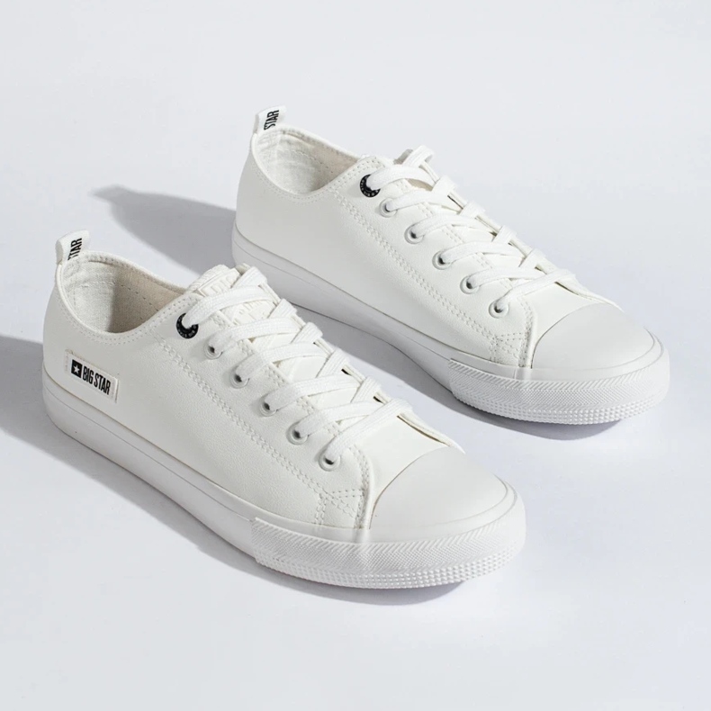 Tenisi albi barbatesti din piele ecologica Big Star KK174008 2