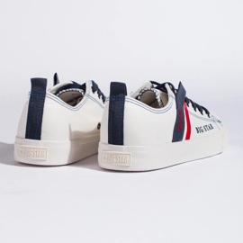 Tenisi albi barbatesti din piele ecologica Big Star LL174005 2