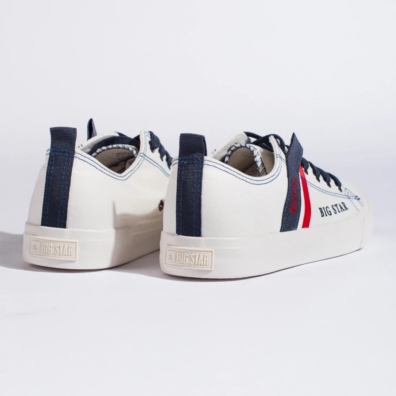 Tenisi albi barbatesti din piele ecologica Big Star LL174005 2