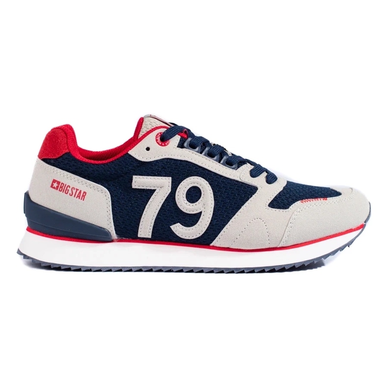 Pantofi sport pentru bărbați LL174256 Big Star bleumarin și bej albastru 2