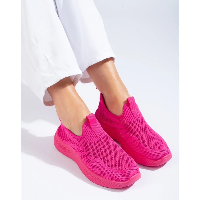 Pantofi sport ajurati de dama fucsia Shelovet roz 1 Pantofi sport ajurati de dama fucsia Shelovet roz 1