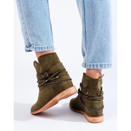 Cizme cowboy verzi Shelovet din piele intoarsa de dama verde 1