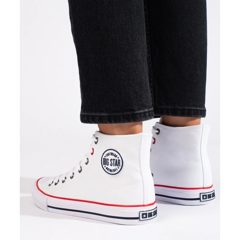 Tenisi înalți de damă Big Star T274026101 albi 1