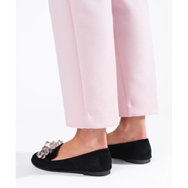 Lordi din piele intoarsa neagra cu cristale decorative Shelovet negru 1