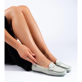 Mocasini de dama din piele intoarsa verde deschis de la Shelovet 1