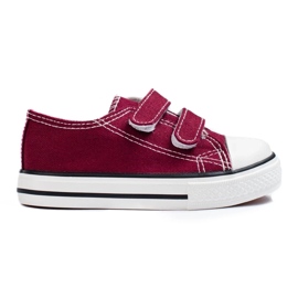 Tenisi copii Vico burgundy cu velcro roșu 2 Tenisi copii Vico burgundy cu velcro roșu 2