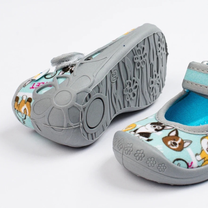 SHELOVET Papuci copii pentru gradinita cu caini 3F albastru 1