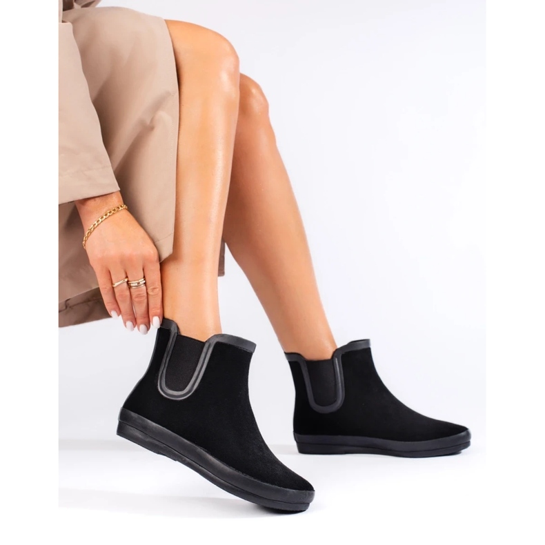 W. Potocki Wellingtons negru din piele intoarsa izolat negru Potocki 1